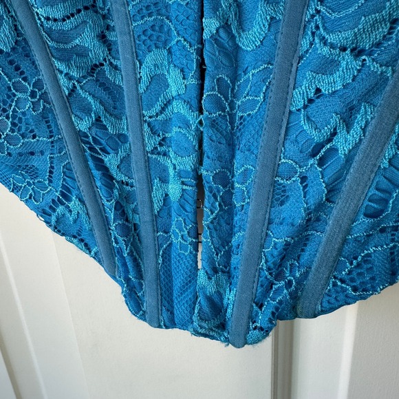 Princess Polly Lace Cadell Corset Top Blue Sleeveless‎ Party Clubwear Size 4 - Picture 3 of 7